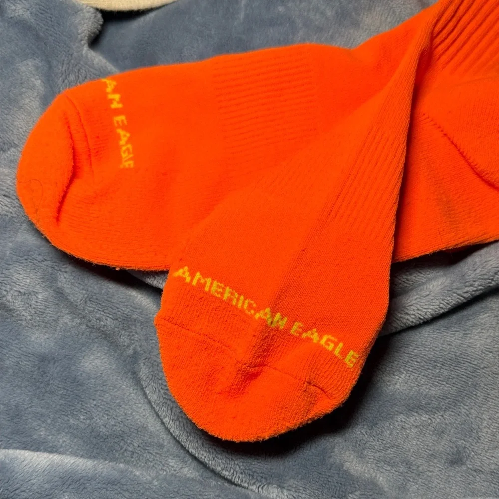 American Eagle Outfitters Orange and Cream Athletic Socks